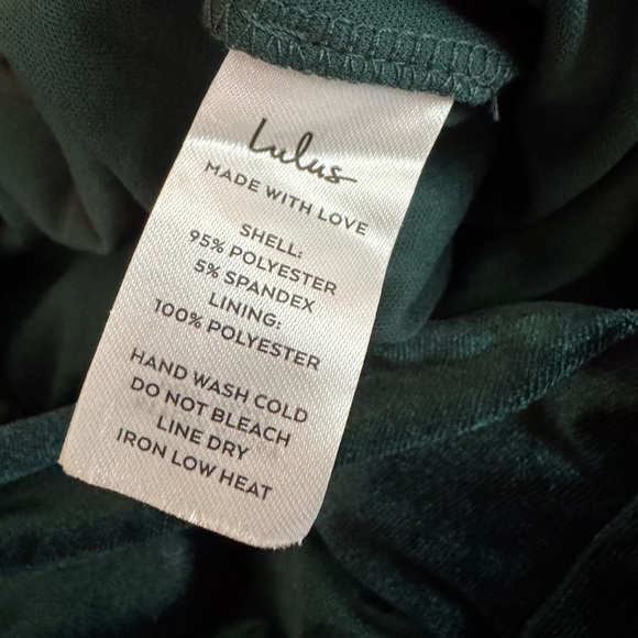 Lulus Elegant V-Neck Green Velvet Dress XL - Picture 9 of 15